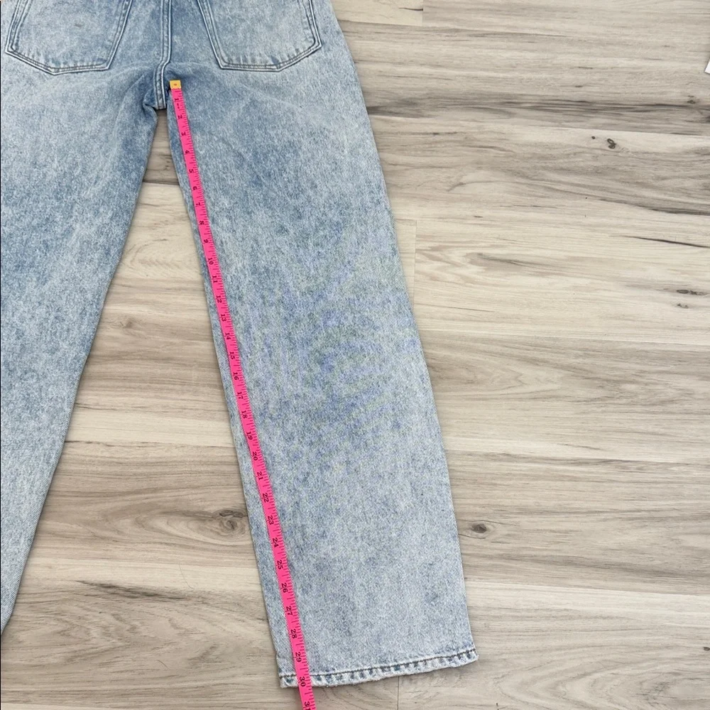 GOOD AMERICAN Women's Light Blue Distressed Wide Leg Jeans size 00/24 - Picture 9 of 14